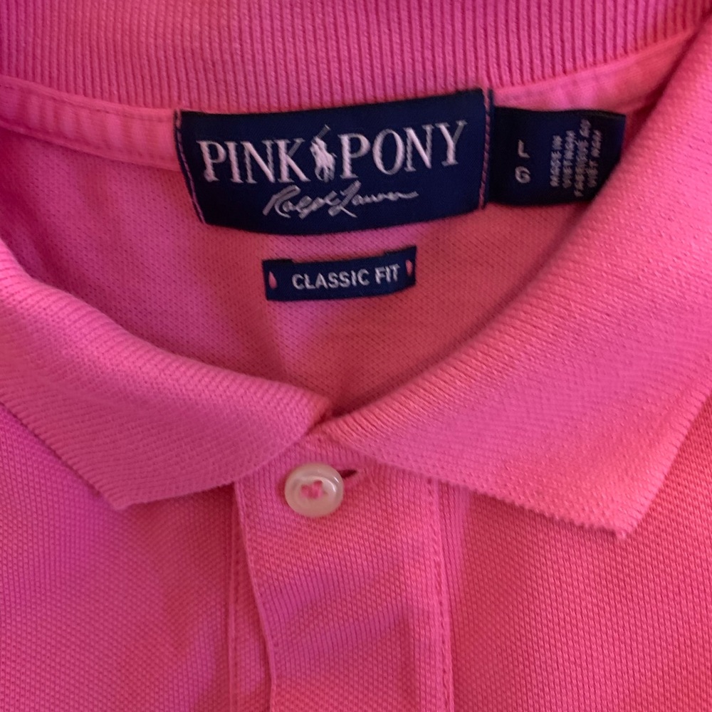 Ralph Lauren Pink Pony Polo shirt. Size Large.